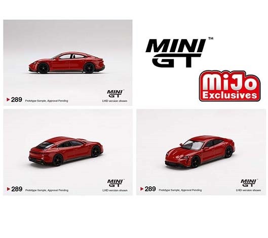Mini GT - 1:64 - Porsche Taycan Turbo S Carmine Red - Mijo Exclusives USA  - MGT00289 - Passion Diecast 