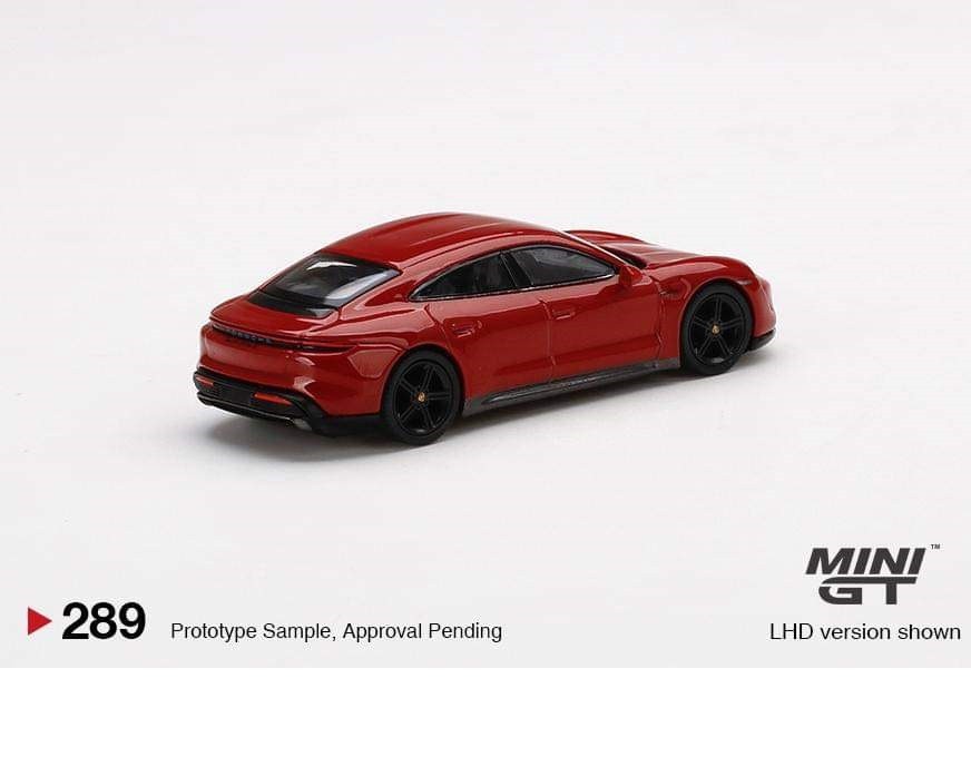 Mini GT - 1:64 - Porsche Taycan Turbo S Carmine Red - Mijo Exclusives USA  - MGT00289 - Passion Diecast 