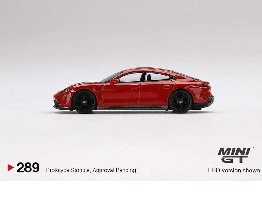 Mini GT - 1:64 - Porsche Taycan Turbo S Carmine Red - Mijo Exclusives USA  - MGT00289 - Passion Diecast 