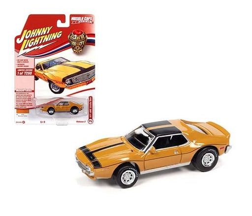 1971 AMC Javelin AMX Mustard Yellow - Muscle Car USA Johnny Lightning 1:64 - JLSP152  B   JLMC026 - Passion Diecast