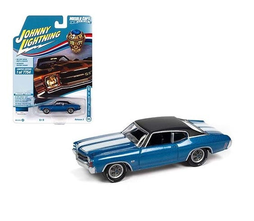 1971 Chevrolet Chevelle SS454 Blue  - Muscle Car USA Johnny Lightning 1:64 - JLSP154 A   JLMC026 - Passion Diecast