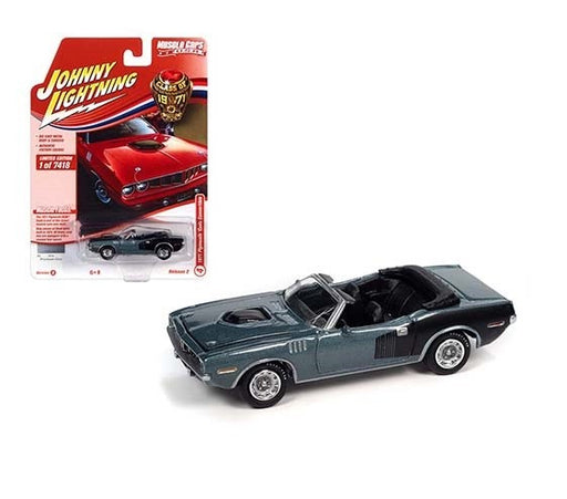 1971 Plymouth Cuda Convertible Grey - Muscle Car USA Johnny Lightning 1:64 - JLSP153 B   JLMC026 - Passion Diecast