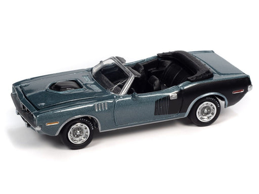 1971 Plymouth Cuda Convertible Grey - Muscle Car USA Johnny Lightning 1:64 - JLSP153 B   JLMC026 - Passion Diecast
