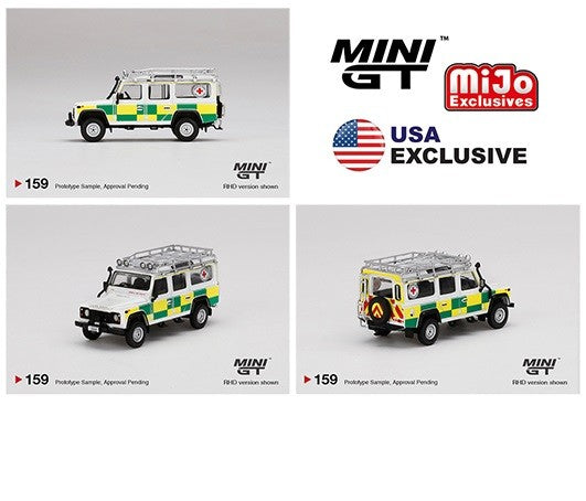 Mini GT - 1:64 - Land Rover Defender 110 British Red Cross Search & Rescue RHD  - Mijo Exclusive World Wide  - MGT00159