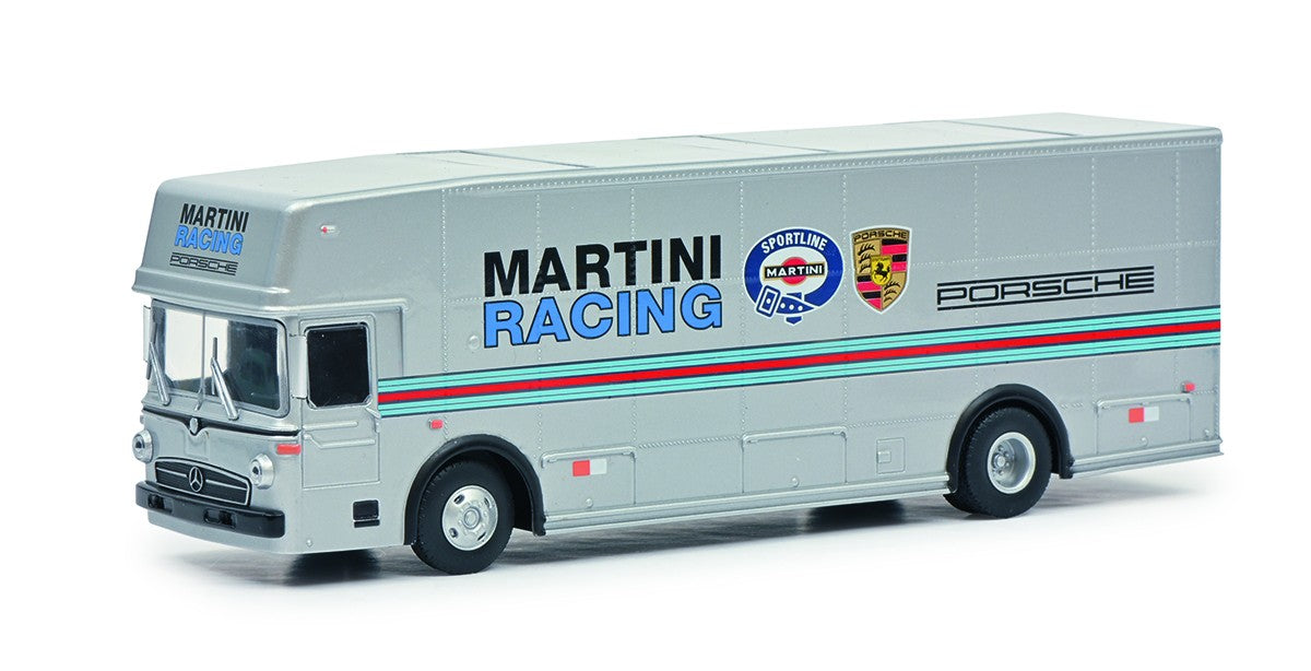 Mercedes-Benz Car Transporter -  Porsche Martini Racing  - Schuco 1:64 -  452027401 -  Passion Diecast 