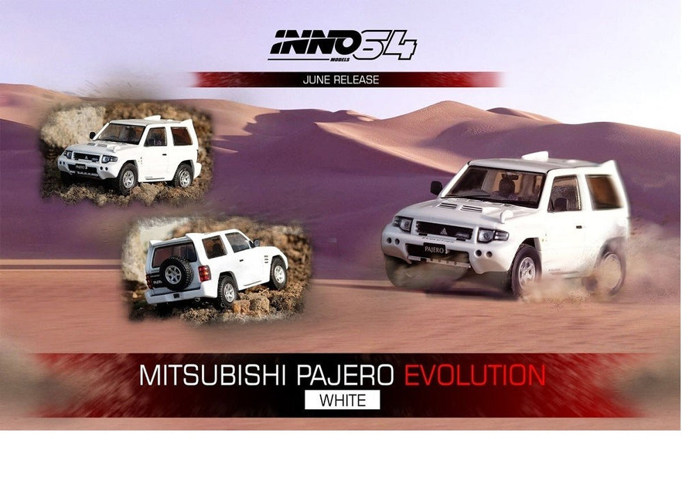 Mitsubishi Pajero Evolution White  - INNO 64 - 1/64  - IN64-EVOP-PH -  Passion Diecast 