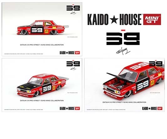 KaidoHouse Datsun 510 Pro Street SK510 Red - Mini GT - Mijo Exclusives 1/64 - KHMG003 - Passion Diecast 