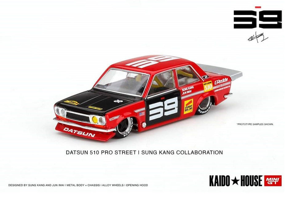 KaidoHouse Datsun 510 Pro Street SK510 Red - Mini GT - Mijo Exclusives 1/64 - KHMG003 - Passion Diecast 