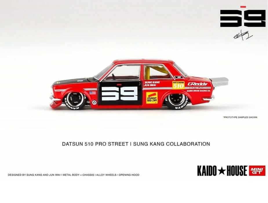 KaidoHouse Datsun 510 Pro Street SK510 Red - Mini GT - Mijo Exclusives 1/64 - KHMG003 - Passion Diecast 
