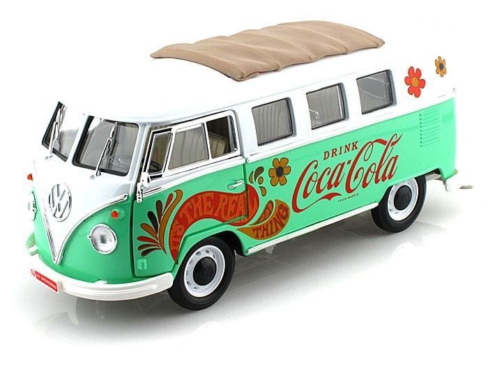 1962 VW Minivan Green Flowers