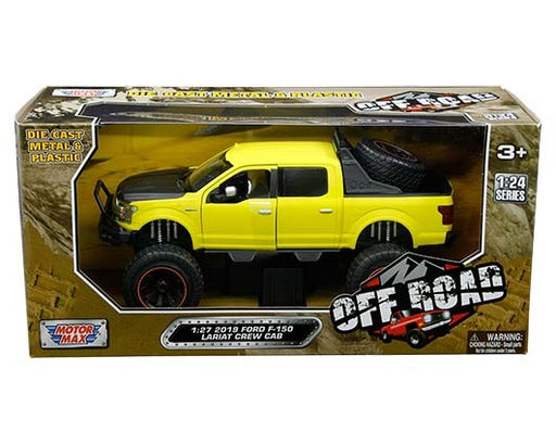 2019 Ford F-150 Lariat Crew Cab (Matte Yellow)  -  Motormax - Off-Road -  1/27 - 79146 - Passion Diecast 