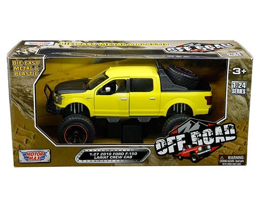 2019 Ford F-150 Lariat Crew Cab (Matte Yellow)  -  Motormax - Off-Road -  1/27 - 79146 - Passion Diecast 