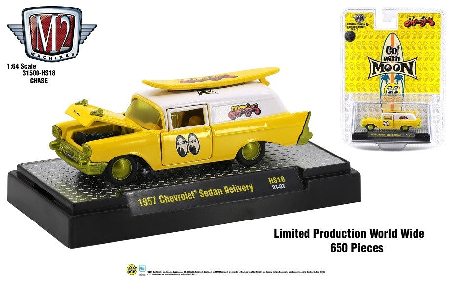 1957 Chevy Sedan Delivery Mooneyes Surf - M2 Machine CHASE CAR 1:64 - 31500-HS18GR