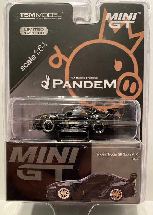 Pandem Toyota GR Supra V1.0 Black-  MINI GT CHASE CAR 1:64 - Mijo Exclusive - MGT00219GR