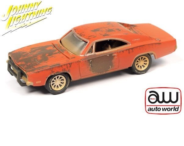 1969 Dodge Charger Weathered Orange - Hobby Exclusive - Johnny Lightning 1:64 - JLSP192