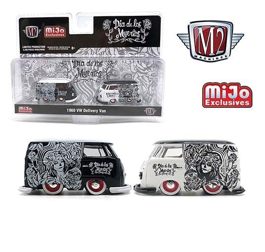 Mijo Exclusive 1960 Volkswagen Delivery Van Custom 2021 " Dia De Los Muertos " - M2 machine - 1/64  38100-MJS05