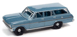 1963 Chevy II Nova Station Wagon in Silver Blue  - Auto World 1/64 -  AWSP083 B
