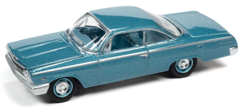 1962 Chevrolet Bel Air Bubbletop in Twilight Blue Poly  - Johnny Lightning 1/64 -  JLSP187 A -  Passion Diecast 
