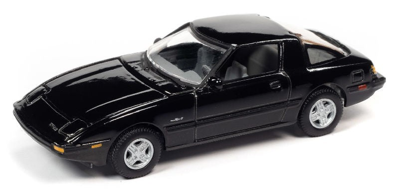 1981 Mazda RX7 in Brilliant Black  - Johnny Lightning 1/64 - JLSP191 A -  Passion Diecast 