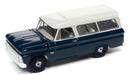 1966 Chevrolet Suburban in Dark Blue Body with White Roof  - Auto World 1/64 -  AWSP091 B  -  Passion Diecast 