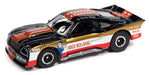 Monopoly - 1975 Ford Mustang Cobra II Racer Black and White with Red Stripes - Johnny Lightning 1/64 - JLSP214