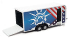 Enclosed Trailer in Patriotic Theme  - Auto World 1/64 -  AWSP092  -  Passion Diecast 