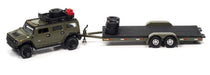 2004 Hummer H2 Moss Green with Open Trailer - Truck&Trailers - Johnny Lightning  1:64 -  JLSP200 A C