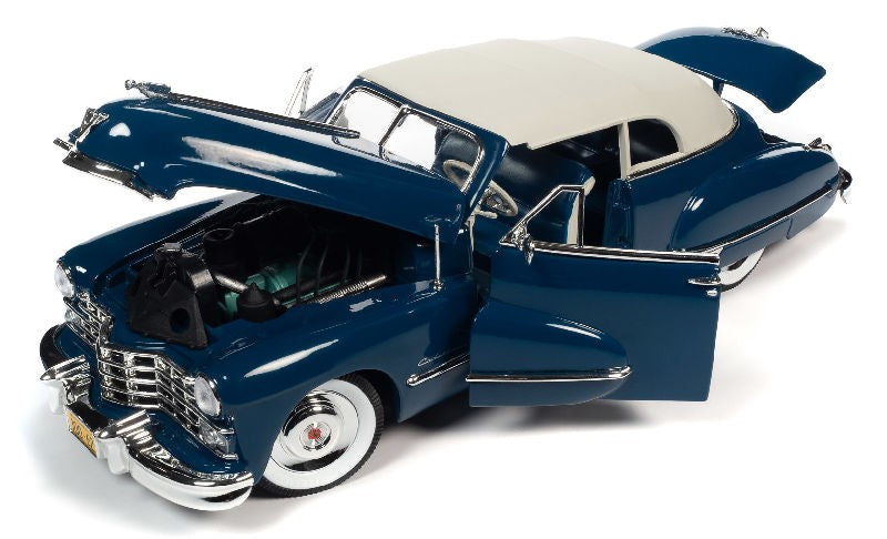 1947 Cadillac Series 62 Soft Top in Blue -  Auto World - 1/18 -  AW274 - Passion Diecast 