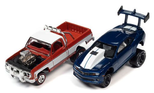 Zingers Twin Pack - Camaro & Cheyenne  - Set of 2 - Johnny Lightning 1:64 - JLSP221 B -  Passion Diecast