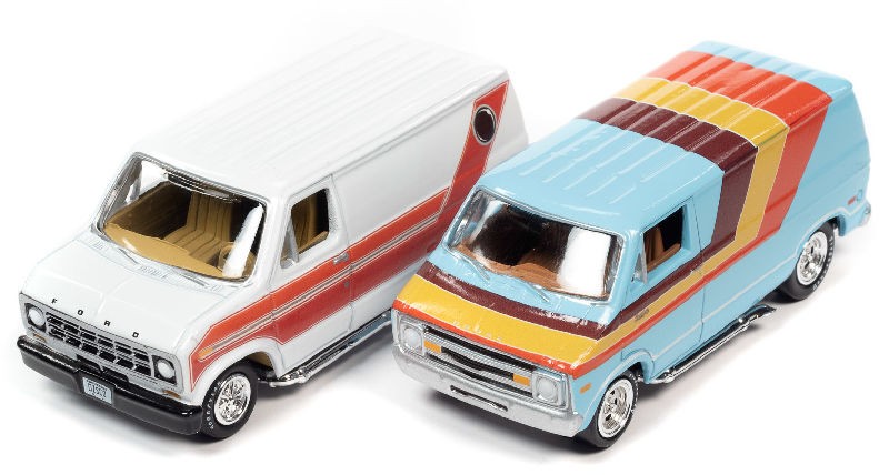 Zingers Twin Pack - Street Van & Cruisin Van - Set of 2 - Johnny Lightning 1:64 - JLSP219 A-  Passion Diecast