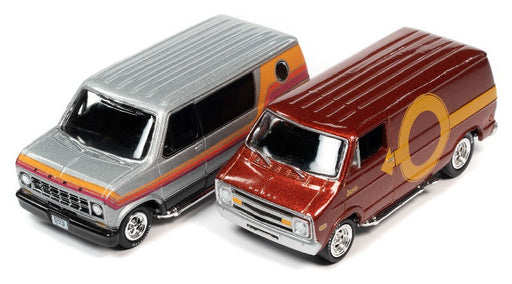Zingers Twin Pack - Street Van & Cruisin Van - Set of 2 - Johnny Lightning 1:64 - JLSP219 B -  Passion Diecast