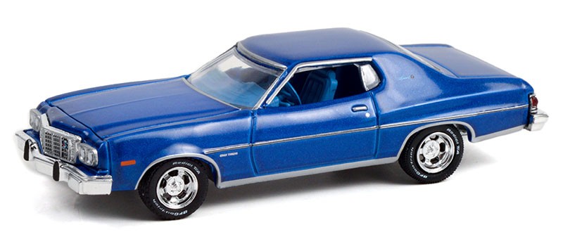 1974 Ford Gran Torino Sport 2-Door Hardtop - Medium Blue Metallic - GL Muscle Series 26 - 1-64 Greenlight - 13310 B