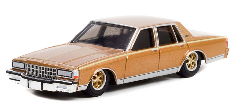 1985 Chevrolet Caprice Lowrider in Custom Gold - California Lowriders Series 1 - 1/64 Greenlight - 63010 C - Passion Diecast