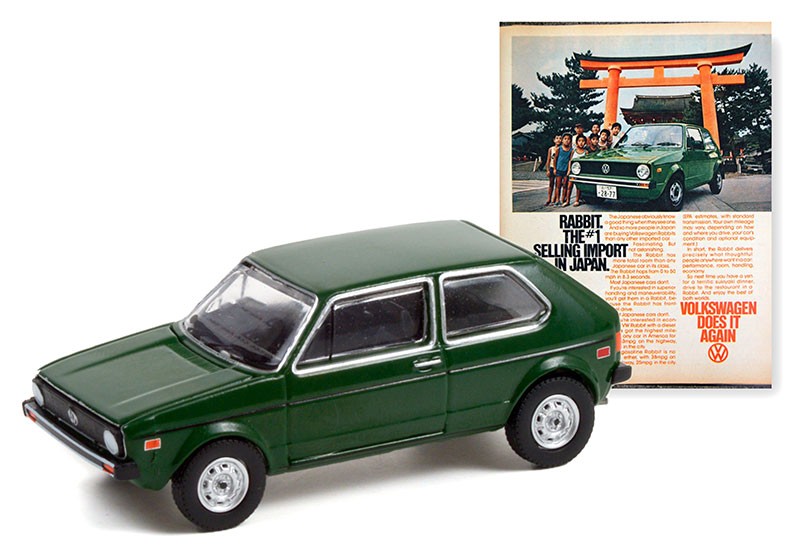 1977 Volkswagen Rabbit "Rabbit. The Number 1 Selling Import In Japan"- Vintage Ad Cars Series 6 - 1/64 Greenlight - 39090 E