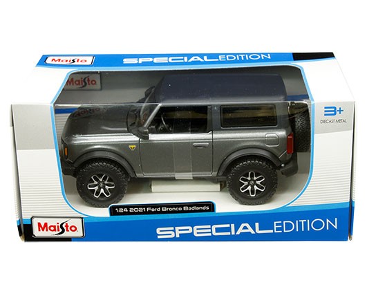 2021 Ford Bronco Badlands (Grey Metallic)  - Maisto 1/24 - 31530 GRY -  Passion Diecast
