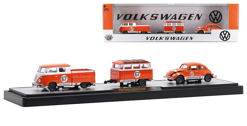 1960 Volkswagen Double Cab Truck and 1967 Volkswagen Beetle - M2 1/64  36000 48 A - Passion Diecast 
