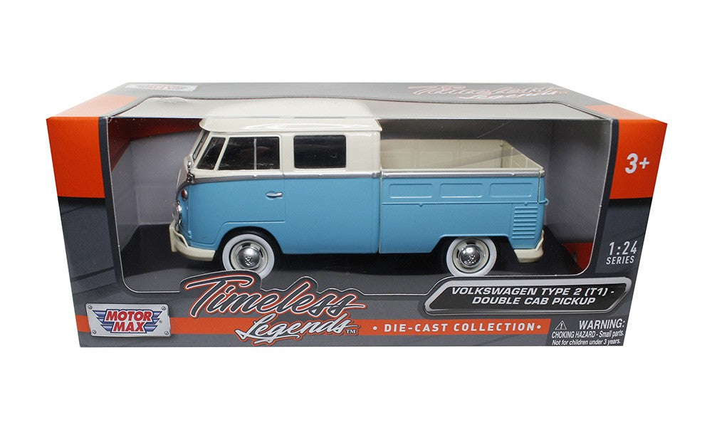 VW Type 2(T1) Pickup - Motormax 1-24 - 79343 BLU CRM