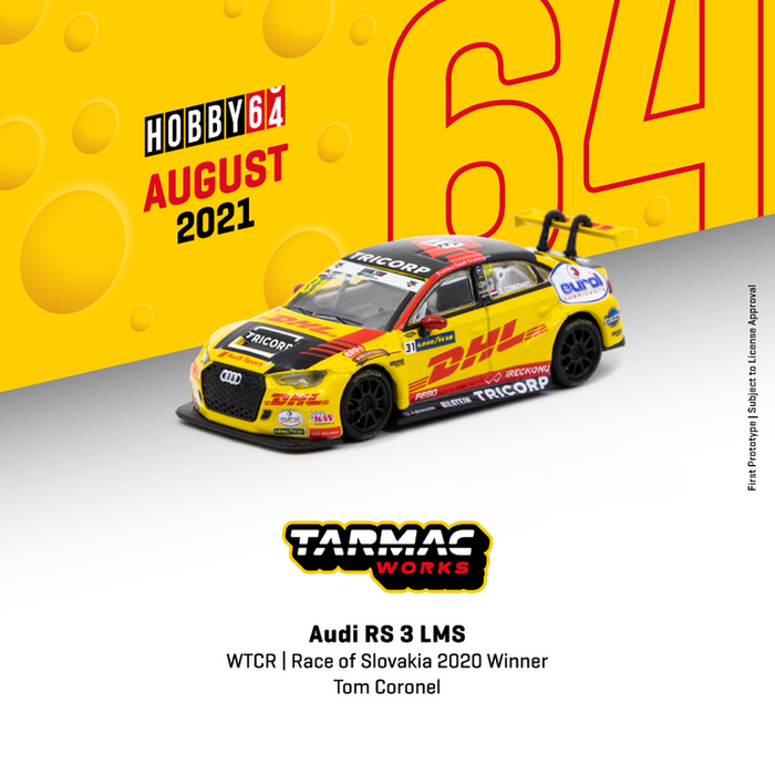 Audi RS 3 LMS WTCR Race of Slovakia 2020 Winner - Tarmac Works - 1/64 - T64-013-20WTCR31 - Passion Diecast 