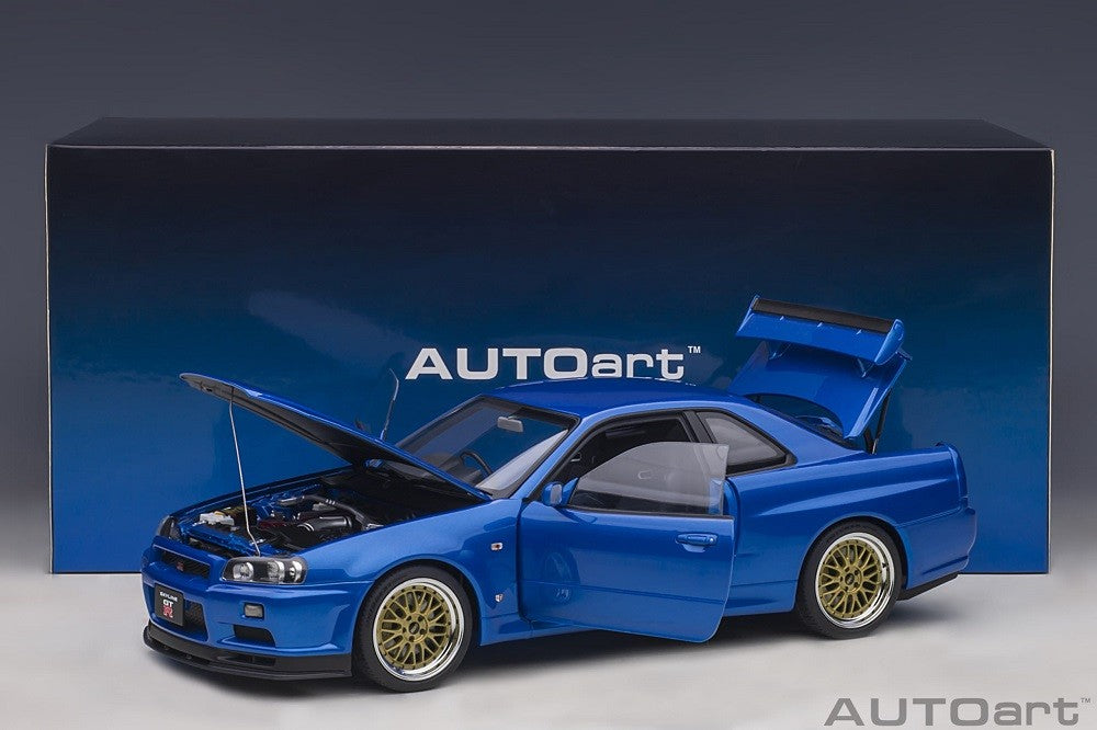 Nissan Skyline GT-R (R34) V-Spec II with BBS LM wheels - Bayside Blue -  Autoart - 77409 Passion Diecast
