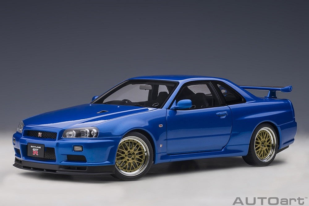 Nissan Skyline GT-R (R34) V-Spec II with BBS LM wheels - Bayside Blue -  Autoart - 77409 Passion Diecast