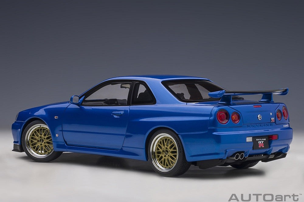 Nissan Skyline GT-R (R34) V-Spec II with BBS LM wheels - Bayside Blue -  Autoart - 77409 Passion Diecast