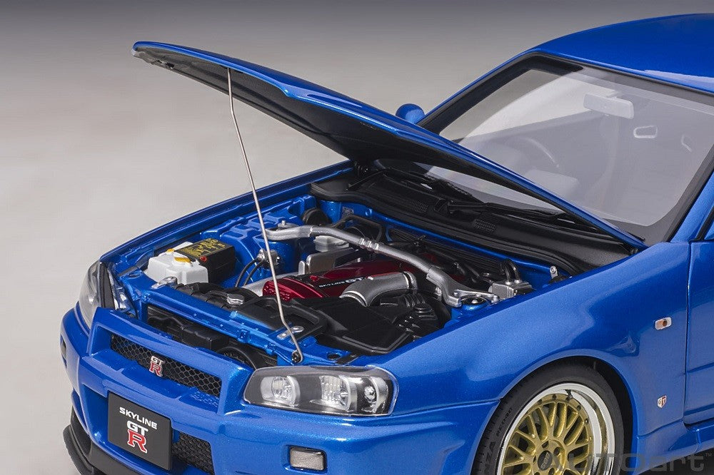 Nissan Skyline GT-R (R34) V-Spec II with BBS LM wheels - Bayside Blue -  Autoart - 77409 Passion Diecast