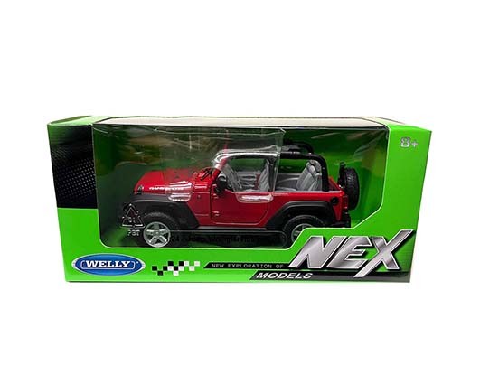 2007 Jeep Wrangler Rubicon Convertible Red - Welly 1/24 - 22489CW RD - Passion Diecast 