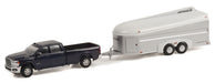 2021 Ram 3500 Laramie Crew Cab Aerovault MKII Trailer in White - Hitch & Tow 24, 1/64 Greenlight - 32240 D - Passion Diecast