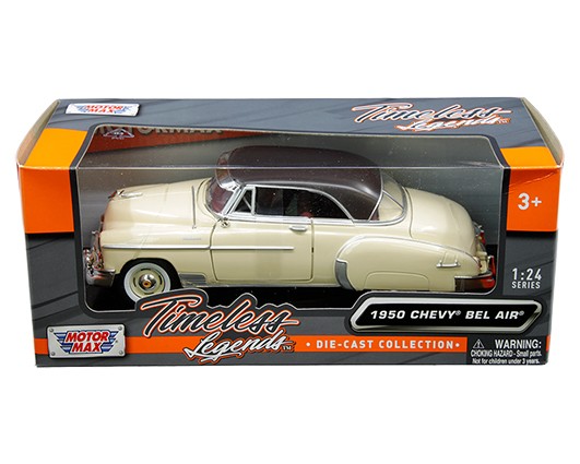 1950 Chevrolet Bel Air (Yellow with Brown Top)  - Motormax 1-24 - 73268AC YL - Passion Diecast 