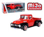 MiJo Exclusives -1956 Ford F-100 Pickup (Tone Red/Black with whitewall tires) - Motormax 1-24 - 73235AC RDBK