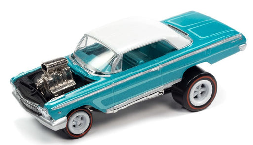 1962 Chevrolet Impala Coupe in Metallic Teal with Pearl White - Zinger - Johnny Lightning 1:64 - JLSP207 A