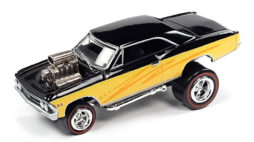 1966 Chevrolet Chevelle in Gloss Black & Yellow - Zinger - Johnny Lightning 1:64 - JLSP208 A -  Passion Diecast 