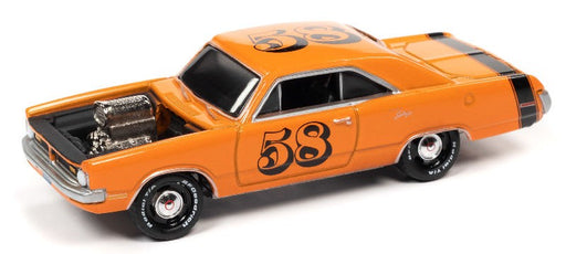 1970 Dodge Dart in Metallic Red-Orange with Black Stripe  - Spoilers - Johnny Lightning 1:64 - JLSP211 B