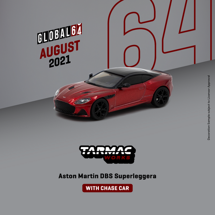 Aston Martin DBS Superleggera Red Metallic - Tarmac Works - 1/64 - T64G-004-RE - Passion Diecast 